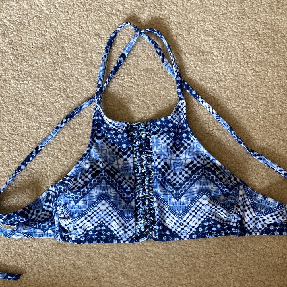 Blue bikini top